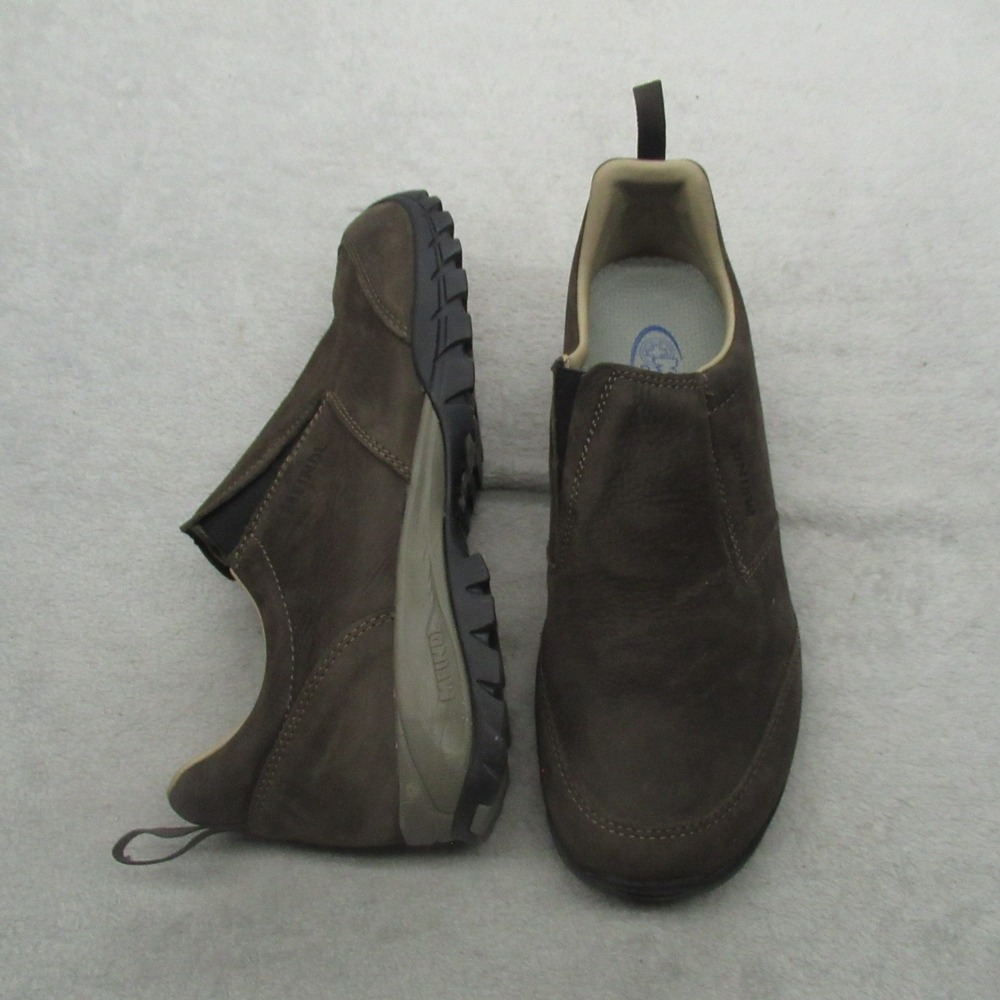 Meindl Mens 11D Walking Shoes Brown Leather Comfort Fit Camp Moc Slip On Casual